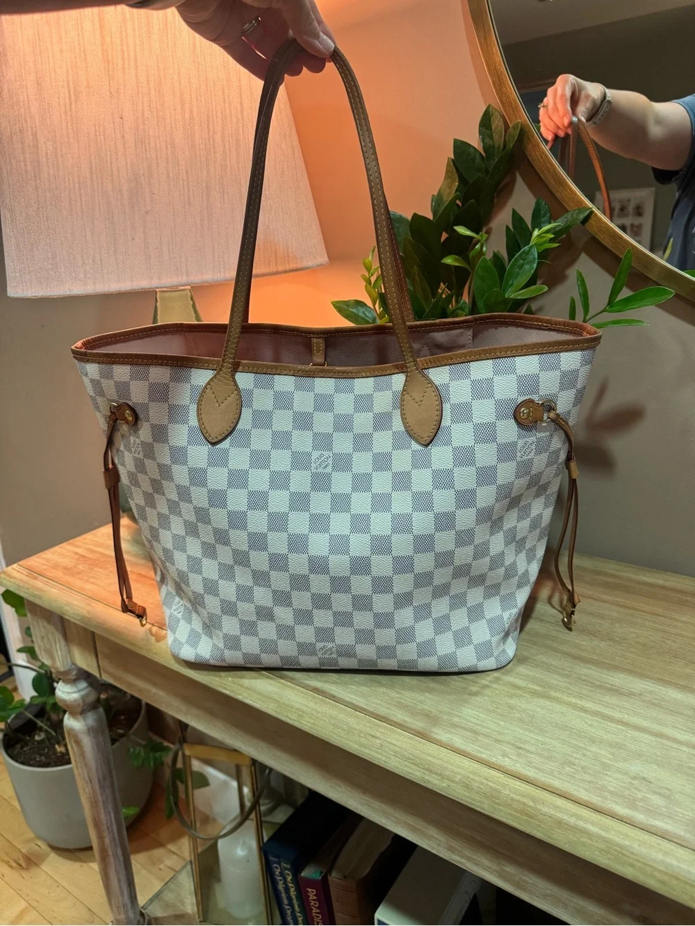 Louis Vuitton Neverfull MM Damier Azur + Rose Ballerine